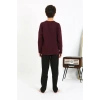 MARSiLYAN- Erkek Çocuk Uzun Kol Penye Pijama Takım Bordo