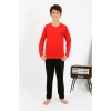 MARSiLYAN- Erkek Çocuk Uzun Kol Penye Pijama Takım Kırmızı