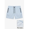 MARSiLYAN- Erkek Deniz Şortu Fermuarlı Cepli File Astarlı Hızlı Kuruyan Premium - Bebek Mavisi
