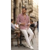 MARSiLYAN- Erkek Dikey Çizgili Yarım Oversize Gömlek