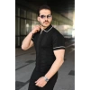 MARSiLYAN- Erkek Dokulu Desen Yakalı Kısa Kollu Tişört