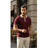 MARSiLYAN- Erkek Düğme Yakalı Kontrast Yaka Triko Tişört