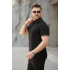 MARSiLYAN- Erkek Düğmeli Yaka Waffle Kumaş Kısa Kollu Tişört
