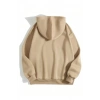 MARSiLYAN- Erkek Düz Kapüşonlu Sweat - Bej