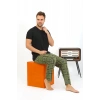 MARSiLYAN- Erkek Ekoseli Desen Penye Tek Alt Pijama Haki