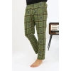 MARSiLYAN- Erkek Ekoseli Desen Penye Tek Alt Pijama Haki
