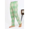 MARSiLYAN- Erkek Ekoseli Desen Penye Tek Alt Pijama Yeşil