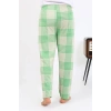 MARSiLYAN- Erkek Ekoseli Desen Penye Tek Alt Pijama Yeşil