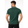 MARSiLYAN- Erkek Fermuarlı Yaka Fitilli Triko Kısa Kollu Regular Fit Tişört T-shirt - Yeşil