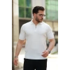 MARSiLYAN- Erkek Fermuarlı Yakalı Kısa Kollu Tshirt