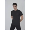 MARSiLYAN- Erkek File Cepli Slim Fit T-shirt - Siyah