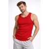 MARSiLYAN- Erkek Fitilli Atlet Sıfır Yaka Slim Fit Arka Baskılı Spor Atlet - Kırmızı