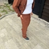 MARSiLYAN- Erkek Fitilli Kadife Cepli Buggy Pantolon Oversize Rahat Kalıp - Kahverengi