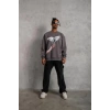 MARSiLYAN- Erkek Güvercin Baskılı Sweatshirt - Gri