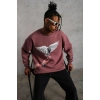 MARSiLYAN- Erkek Güvercin Baskılı Sweatshirt - Gül Kurusu