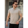 MARSiLYAN- Erkek Hakim Yaka Dokuma Pamuklu Kumaş Kısa Kollu Tshirt