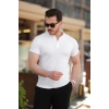 MARSiLYAN- Erkek Hakim Yaka Dokuma Pamuklu Kumaş Kısa Kollu Tshirt