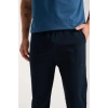 MARSiLYAN- Erkek İndigo Düğmeli Yaka Kısa Kol Pijama Takımı