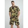 MARSiLYAN- Erkek Kamuflaj Desenli Tişört Şort Takım – Regular Fit Günlük Spor 2’li Yazlık Kombin - Kamuflaj