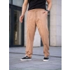 MARSiLYAN- Erkek Keten Cepli Çıma Dikişli Jogger Buggy Pantalon Rahat Kalıp - Kahverengi