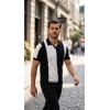 MARSiLYAN- Erkek Kısa Kollu Polo Yakalı Blok Desenli Triko Bluz