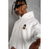 MARSiLYAN- Erkek Kordonlu Maske Baskılı Kapüşonlu Sweat - Beyaz