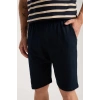 MARSiLYAN- Erkek Lacivert Sıfır Yaka Kısa Kol Şortlu Pijama Takımı