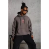 MARSiLYAN- Erkek Maske Baskılı Kapüşonlu Sweat - Gri