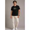 MARSiLYAN- Erkek Müzik Temalı Baskılı Tişört Bisiklet Yaka Kısa Kol T-Shirt - Siyah
