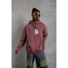 MARSiLYAN- Erkek Ön Arka Baskılı Kapşonlu Sweat - Gül Kurusu