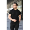 MARSiLYAN- Erkek Örgü Desen Bisiklet Yaka Triko Tişört - %100 Pamuk Akrilik