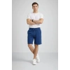 MARSiLYAN- Erkek Otoban Dokuma Şort Beli Lastikli Bağcıklı, Cepli, Rahat Kesim Günlük Yazlık Şort - İndigo
