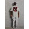 MARSiLYAN- ERKEK Oversize Baskılı Bisiklet Yaka T-Shirt - Gri