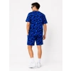 MARSiLYAN- Erkek Oversize Kalıp Pubg Bape X Shark Nakışlı Cepli Şort Takım - Mavi