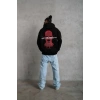 MARSiLYAN- Erkek Oversize Üç İplik Kapüşonlu Sweatshirt – Siyah “Don’t Be Terrified” Ön, Sırt Ve Kol Baskılı, Kanguru Cepli, Ribanalı Rahat Model- Siyah