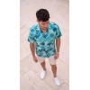 MARSiLYAN- Erkek Palmiye Desenli Kısa Kollu Hawai Gömlek