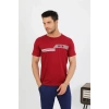 MARSiLYAN- Erkek Pamuk Kısa Kol Pijama Takım Bordo