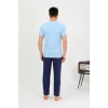MARSiLYAN- Erkek Pamuk Kısa Kol Pijama Takım Mavi