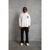 MARSiLYAN- Erkek Patel Six Baskılı Kapüşonlu Sweat - Beyaz