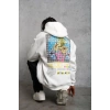 MARSiLYAN- Erkek Patel Six Baskılı Kapüşonlu Sweat - Beyaz