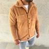 MARSiLYAN- Erkek Pelüş Polar Hırka Gömlek – Yakalı, İlik Düğmeli, Göğüs Cepli, Yumuşak Dokulu Kışlık Regular Fit Rahat Günlük Model - Açık Kahve
