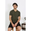 MARSiLYAN- Erkek Penye Haki 3lü Pijama Takımı