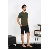 MARSiLYAN- Erkek Penye Haki 3lü Pijama Takımı