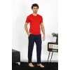MARSiLYAN- Erkek Penye Kırmızı 3lü Pijama Takımı