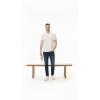 MARSiLYAN- Erkek Pike Kumaş Düğmeli Yaka Regular Fit Günlük Kısa Kol Tişört T-shirt - Beyaz