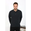 MARSiLYAN- Erkek Polo Yaka Uzun Kol Penye Pijama Takımı Antrasit