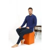 MARSiLYAN- Erkek Polo Yaka Uzun Kol Penye Pijama Takımı Lacivert