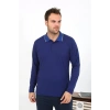 MARSiLYAN- Erkek Polo Yaka Uzun Kol Penye Pijama Takımı Lacivert