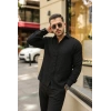 MARSiLYAN- Erkek Rahat Kalıp Pamuklu Müslin Kumaş Gömlek