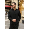 MARSiLYAN- Erkek Rahat Kalıp Pamuklu Müslin Kumaş Gömlek